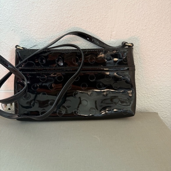 Kate Spade Camellia Street Amy Black Patent Polka Dot Bow Crossbody Bag - Picture 7 of 8